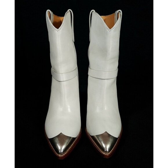 Isabel Marant Lamsy Leather Ankle Cowboy Boots 35 5 Gray New RARE - Picture 4 of 12